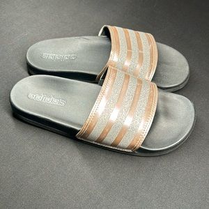 Adidas Adilette Slides Rose gold and silver
